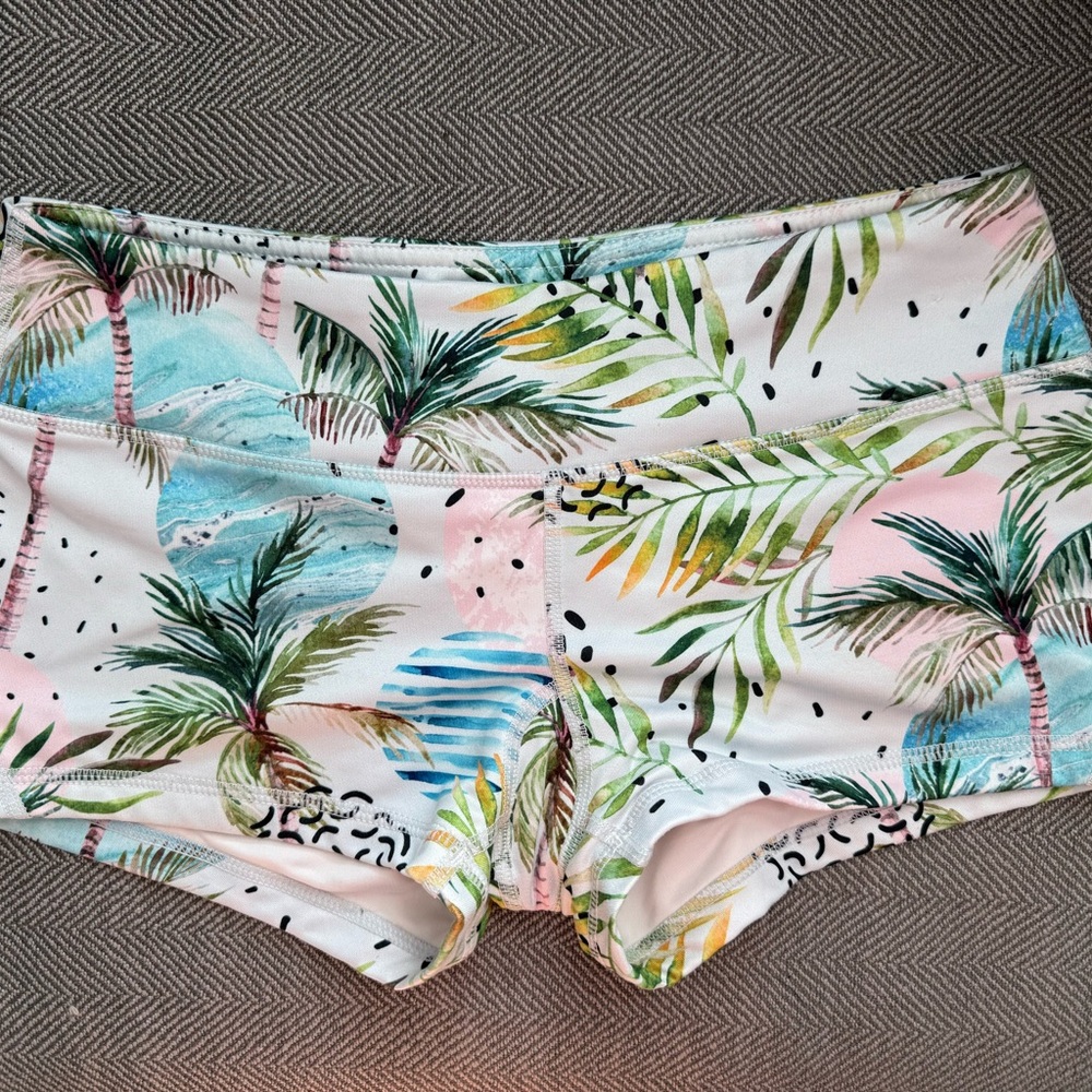 Tropical Print Gym Shorts